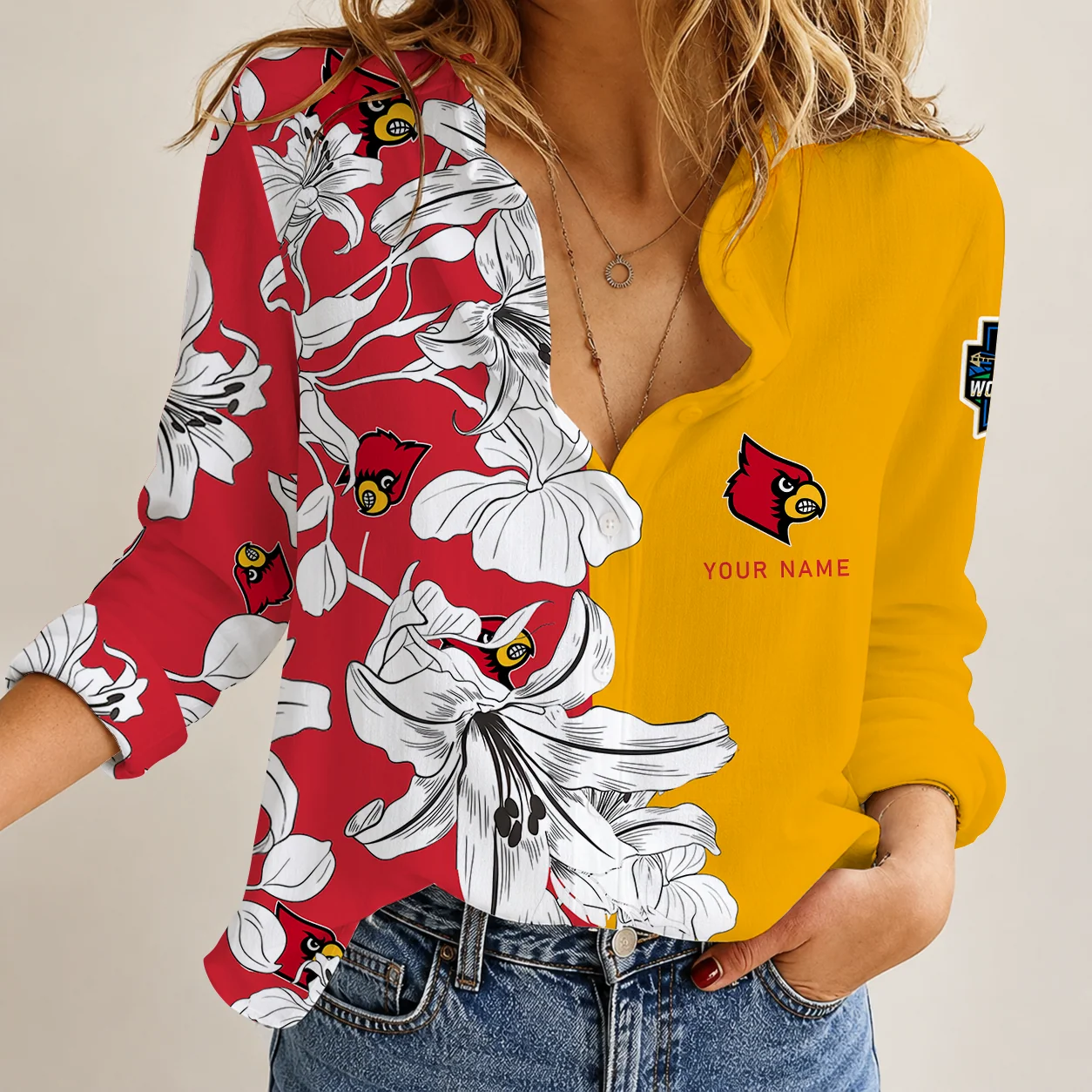 Limited Edition – Customized NCAA Louisville Cardinals Women Casual Shirt