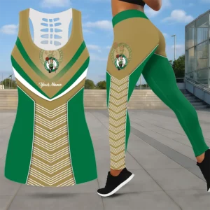 Limited Edition – Customized NBA Boston Celtics Leggings & Hollow Tank Top Set