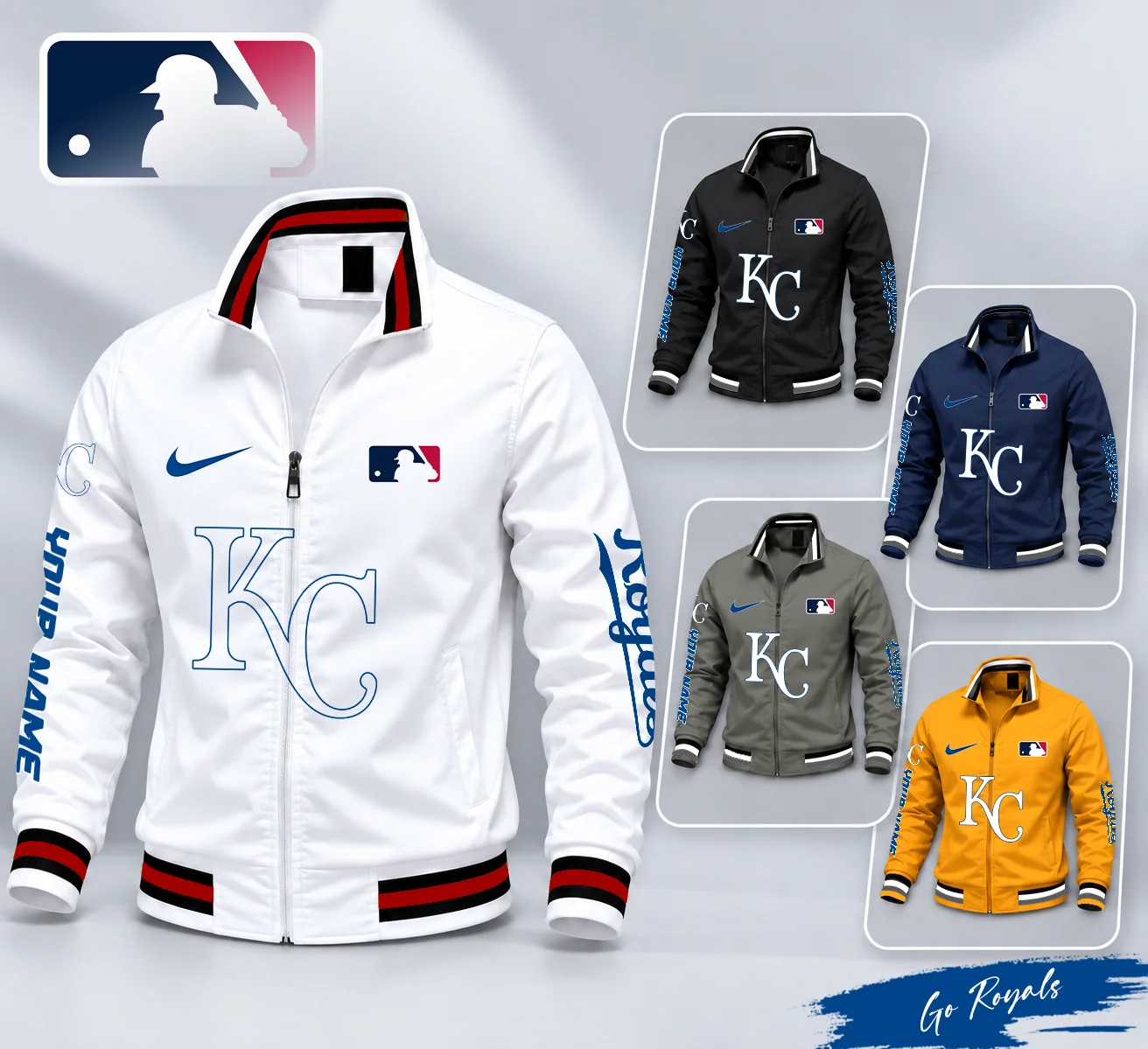 Limited Edition – Customized MLB Kansas City Royals Multicolor Men’s Casual Jacket