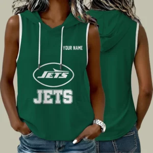 Limited Edition – Customized NFL New York Jets Women’s Sleeveless Hooded Pocket Tank Top