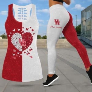 Limited Edition – Customized NCAA Houston Cougars Leggings & Hollow Tank Top Set