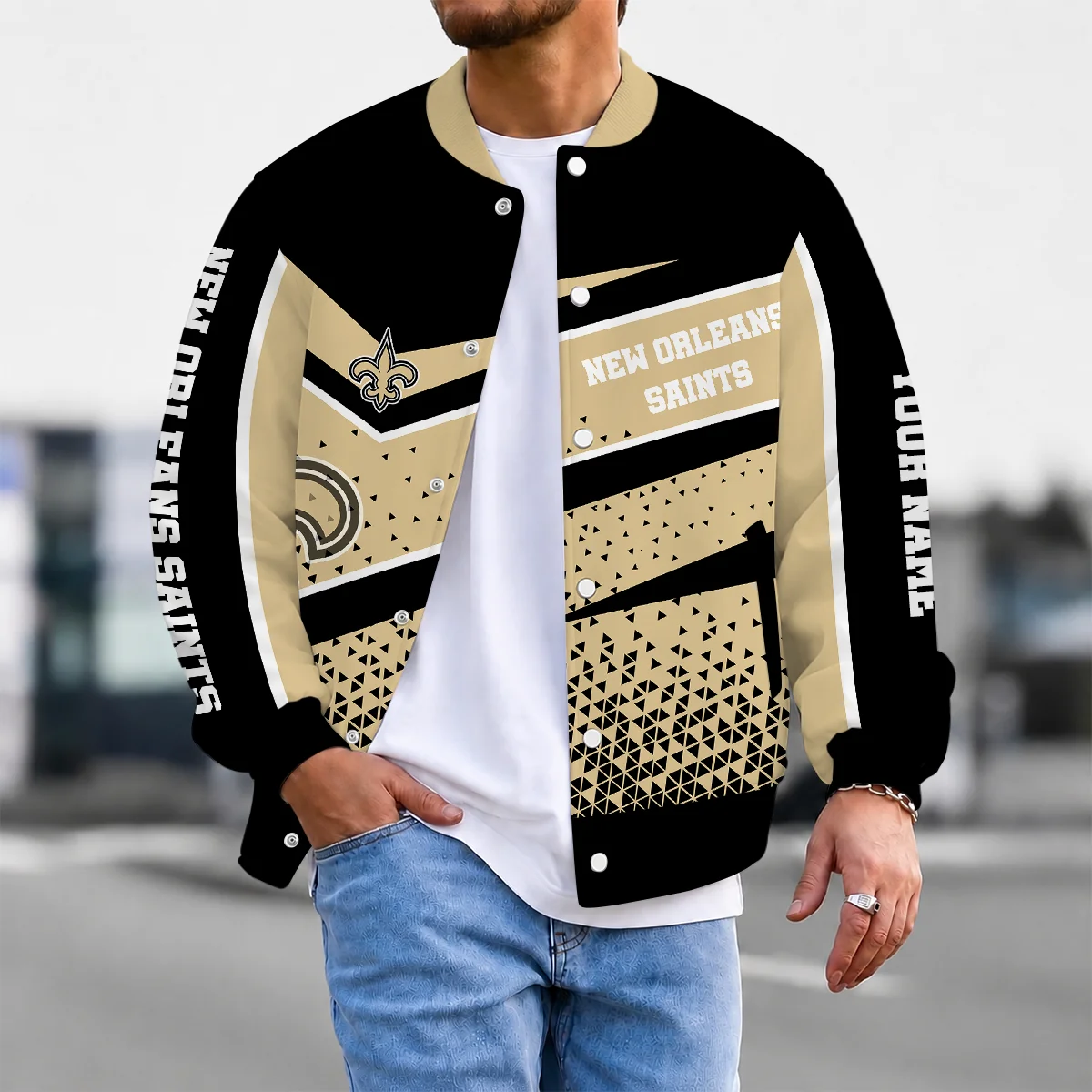 Limited Edition – Customized NFL New Orleans Saints Satin Varsity & Baseball Jacket