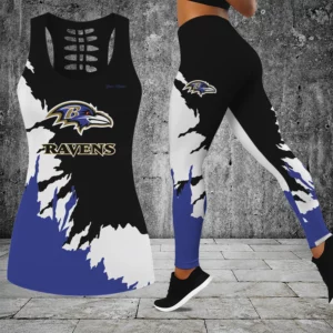 Limited Edition – Customized NFL Baltimore Ravens Hollow Tank Top & Leggings Set
