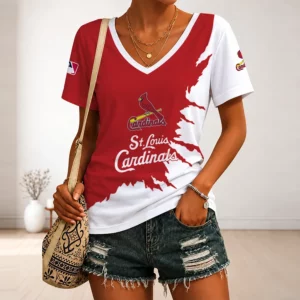 Limited Edition – Customized MLB St. Louis Cardinals V-Neck Female Shirt
