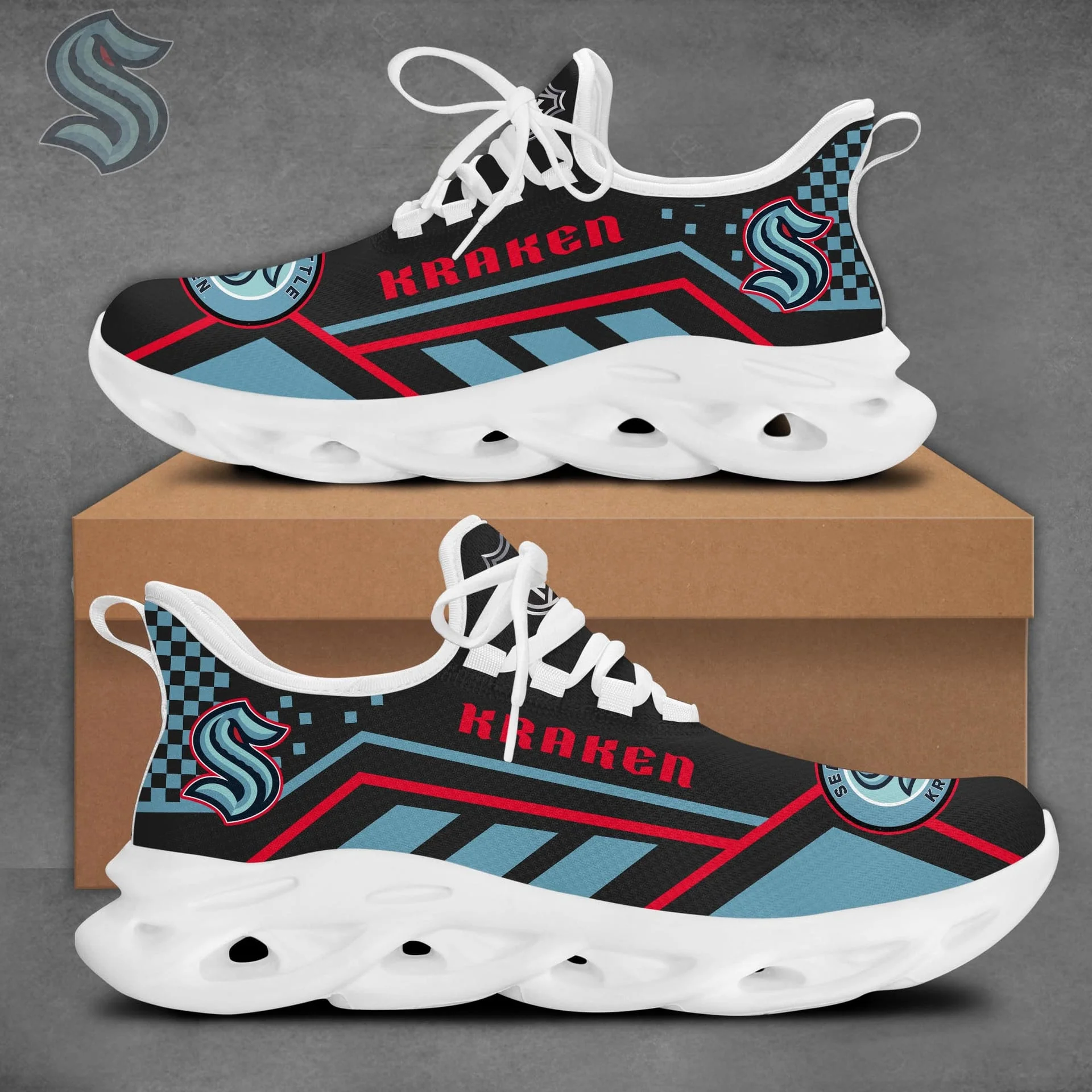 Limited Edition – Customized NHL Seattle Kraken Max Soul Sneakers - Image 2