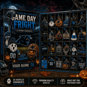 Personalized Halloween Advent Calendar 2026 24 Day Carolina Panthers Merch Countdown Fan Gift