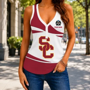 Limited Edition – Customized NCAA Usc Trojans Women’s V-Neck Tank Top