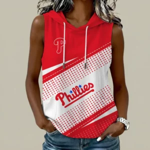 Limited Edition – Customized MLB Philadelphia Phillies Women’s Sleeveless Hooded Pocket Tank Top