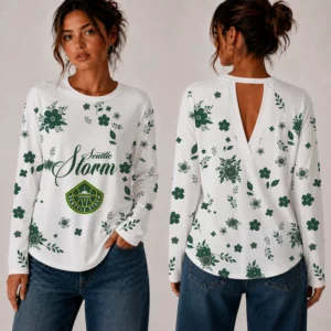 Limited Edition – Customized WNBA Seattle Storm Women’s Back V-Cut Long-Sleeve Shirt