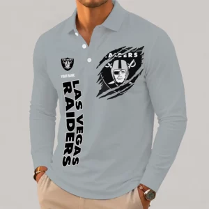 Limited Edition – Customized NFL Las Vegas Raiders Long Sleeve Polo Shirt