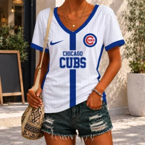 Limited Edition – Customized MLB Chicago Cubs V-Neck Female Shirt