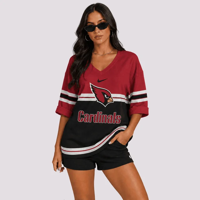 Limited Edition – Customized NFL Arizona Cardinals Women’s Heart V-Neck Long Sleeve Shirt
