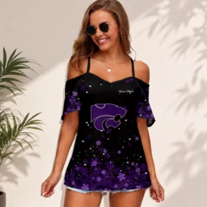 Limited Edition – Customized NCAA Kansas State Wildcats Women’s Strappy Off-Shoulder Top