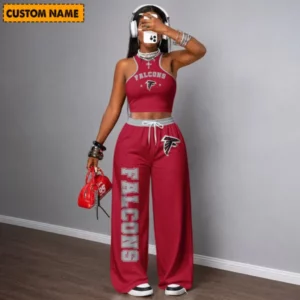 Limited Edition – Customized NFL Atlanta Falcons Women’s Crop Top & Long Pants Set