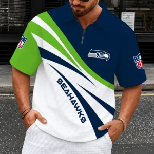 Limited Edition – Customized NFL Seattle Seahawks Quarter-Zip Polo Shirt
