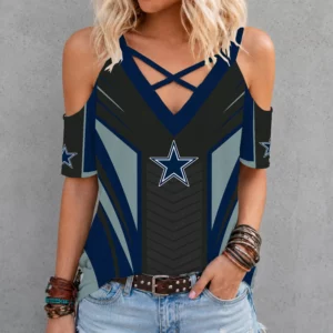 Limited Edition – Customized NFL Dallas Cowboys Criss Cross V-Neck Top