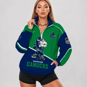 Limited Edition – Customized NHL Vancouver Canucks V-Neck Zipper Sweatshirt Jacket
