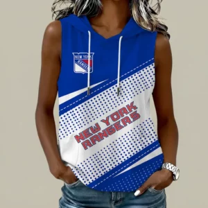 Limited Edition – Customized NHL New York Rangers Women’s Sleeveless Hooded Pocket Tank Top