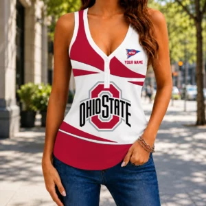 Limited Edition – Customized NCAA Ohio State Buckeyes Women’s V-Neck Tank Top