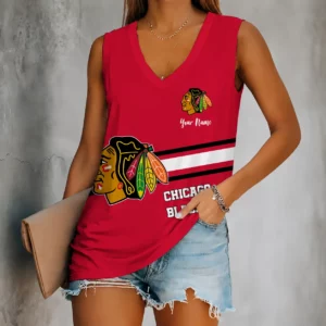 Limited Edition – Customized NHL Chicago Blackhawks Women’s V-Neck Tank Top