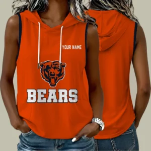 Limited Edition – Customized NFL Chicago Bears Women’s Sleeveless Hooded Pocket Tank Top