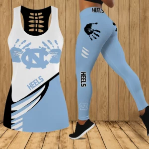 Limited Edition – Customized NCAA North Carolina Tar Heels Strappy Hollow Tank Top & Leggings Set