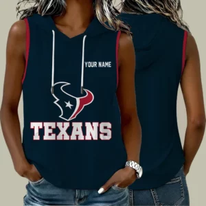 Limited Edition – Customized NFL Houston Texans Women’s Sleeveless Hooded Pocket Tank Top
