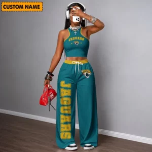Limited Edition – Customized NFL Jacksonville Jaguars Women’s Crop Top & Long Pants Set
