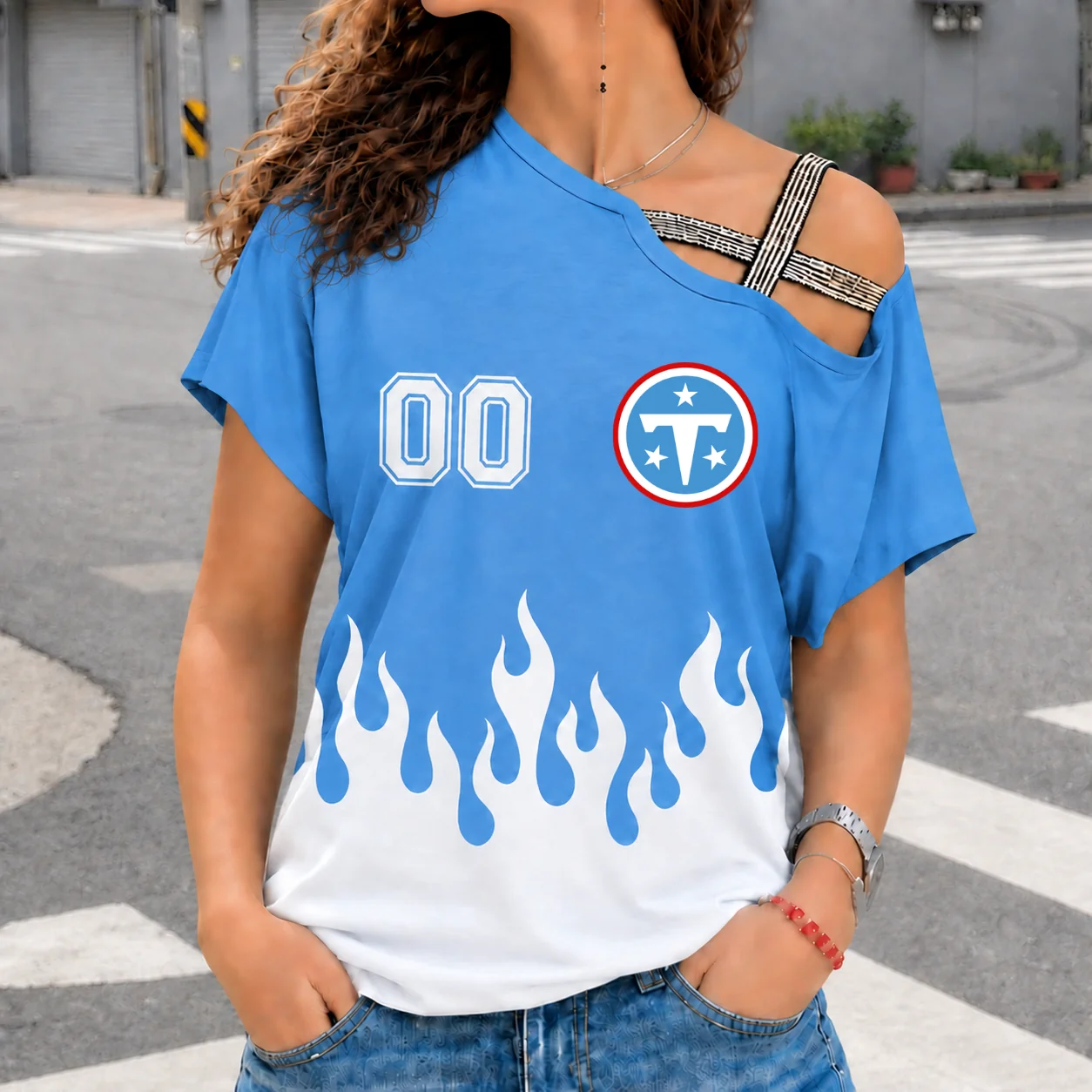 Limited Edition – Customized NFL Tennessee Titans Women’s Shoulder Shirt