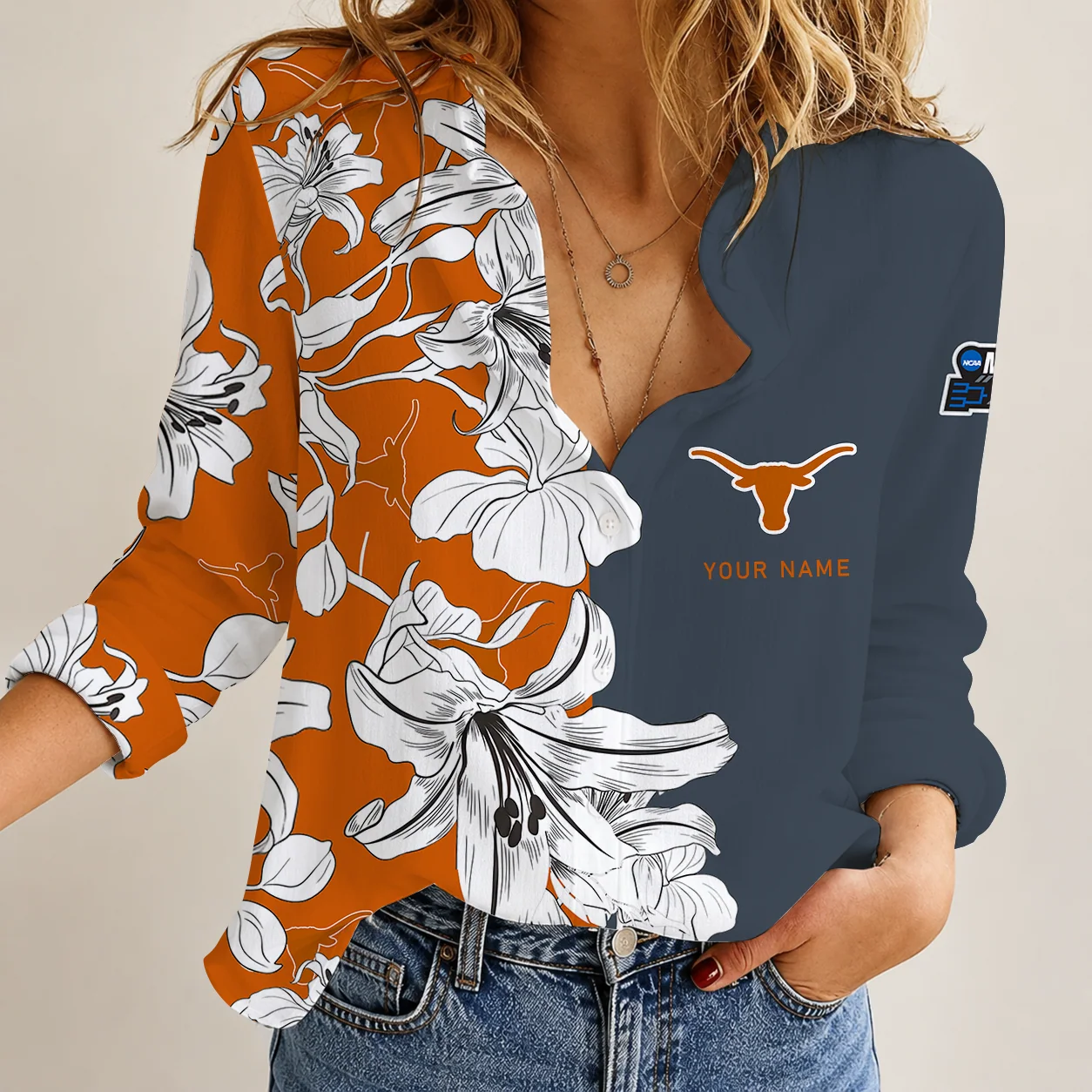 Limited Edition – Customized NCAA Texas Longhorns Strappy Women Casual Shirt