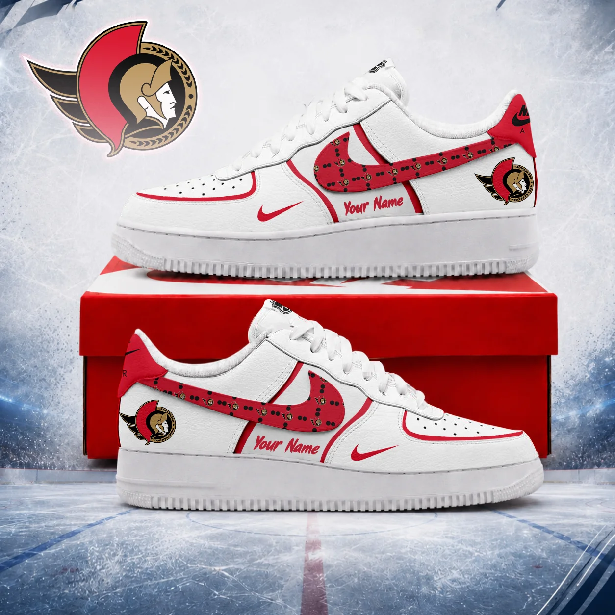 Limited Edition – Customized NHL Ottawa Senators Af1 Shoes