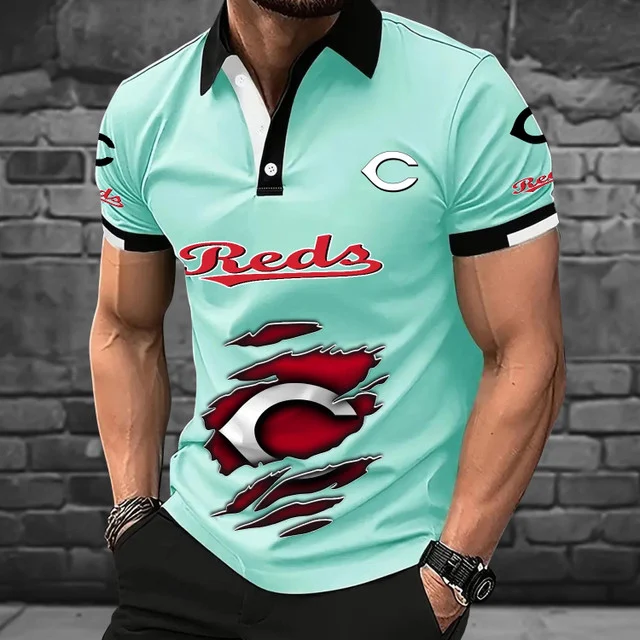 Limited Edition – Customized MLB Cincinnati Reds Polo Shirt - Image 2