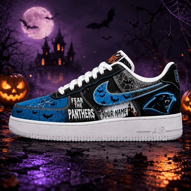 Limited Edition – Customized NFL Carolina Panthers Halloween Air force 1 Shoes