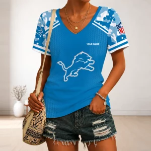 Limited Edition – Customized NFL Detroit Lions V-Neck Female Shirt