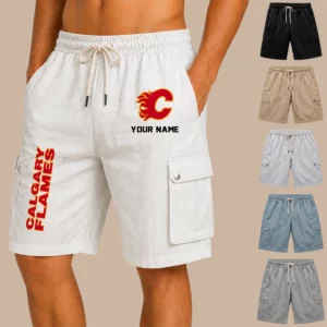 Limited Edition – Customized NHL Calgary Flames Men’s Drawstring Cargo Shorts