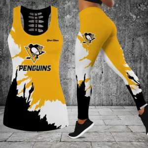 Limited Edition – Customized NHL Pittsburgh Penguins Hollow Tank Top & Leggings Set