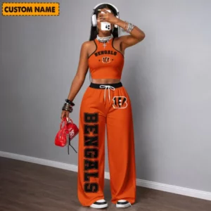 Limited Edition – Customized NFL Cincinnati Bengals Women’s Crop Top & Long Pants Set