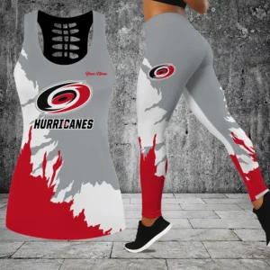 Limited Edition – Customized NHL Carolina Hurricanes Hollow Tank Top & Leggings Set