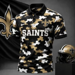 Limited Edition – Customized NFL New Orleans Saints Camo Polo Shirt