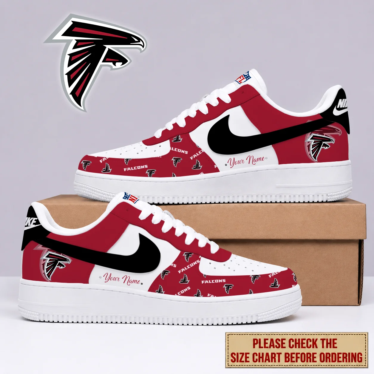 Limited Edition – Customized NFL Atlanta Falcons Af1 Shoes