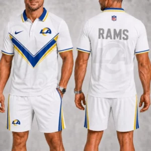 Limited Edition – Customized NFL Los Angeles Rams Polo Shirt & Short Pants