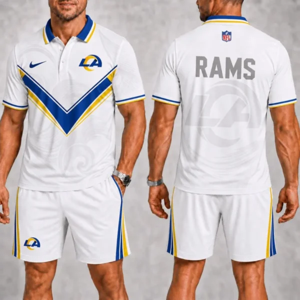 Limited Edition – Customized NFL Los Angeles Rams Polo Shirt & Short Pants
