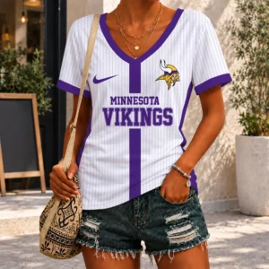 Limited Edition – Customized NFL Minnesota Vikings V-Neck Female Shirt