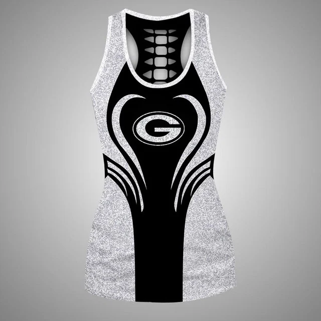 Limited Edition – Customized NFL Green Bay Packers Hollow Tank Top & Leggings Set - Image 2