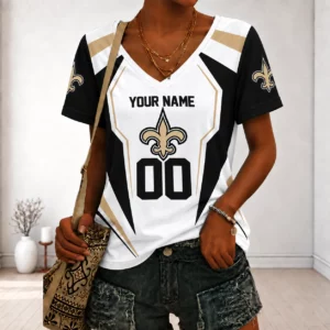 Limited Edition – Customized NFL New Orleans Saints V-Neck Female Shirt