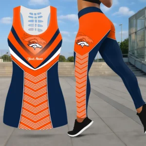 Limited Edition – Customized NFL Denver Broncos Leggings & Hollow Tank Top Set