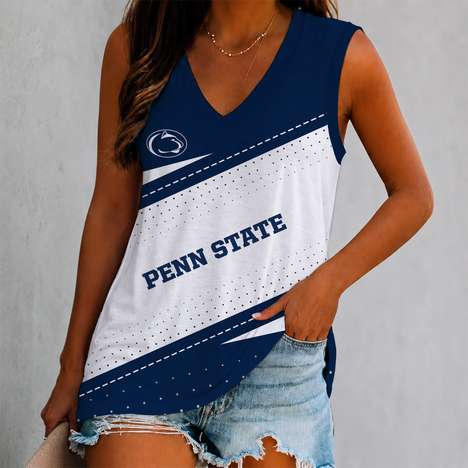 Limited Edition – Customized NCAA Penn State Nittany Lions Women’s V-Neck Tank Top