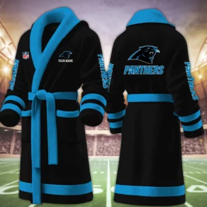 Limited Edition – Customized NFL Carolina Panthers Multicolor Fleece Bathrobe