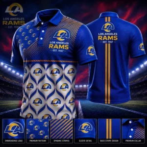 Limited Edition – Customized NFL Los Angeles Rams Polo Shirt