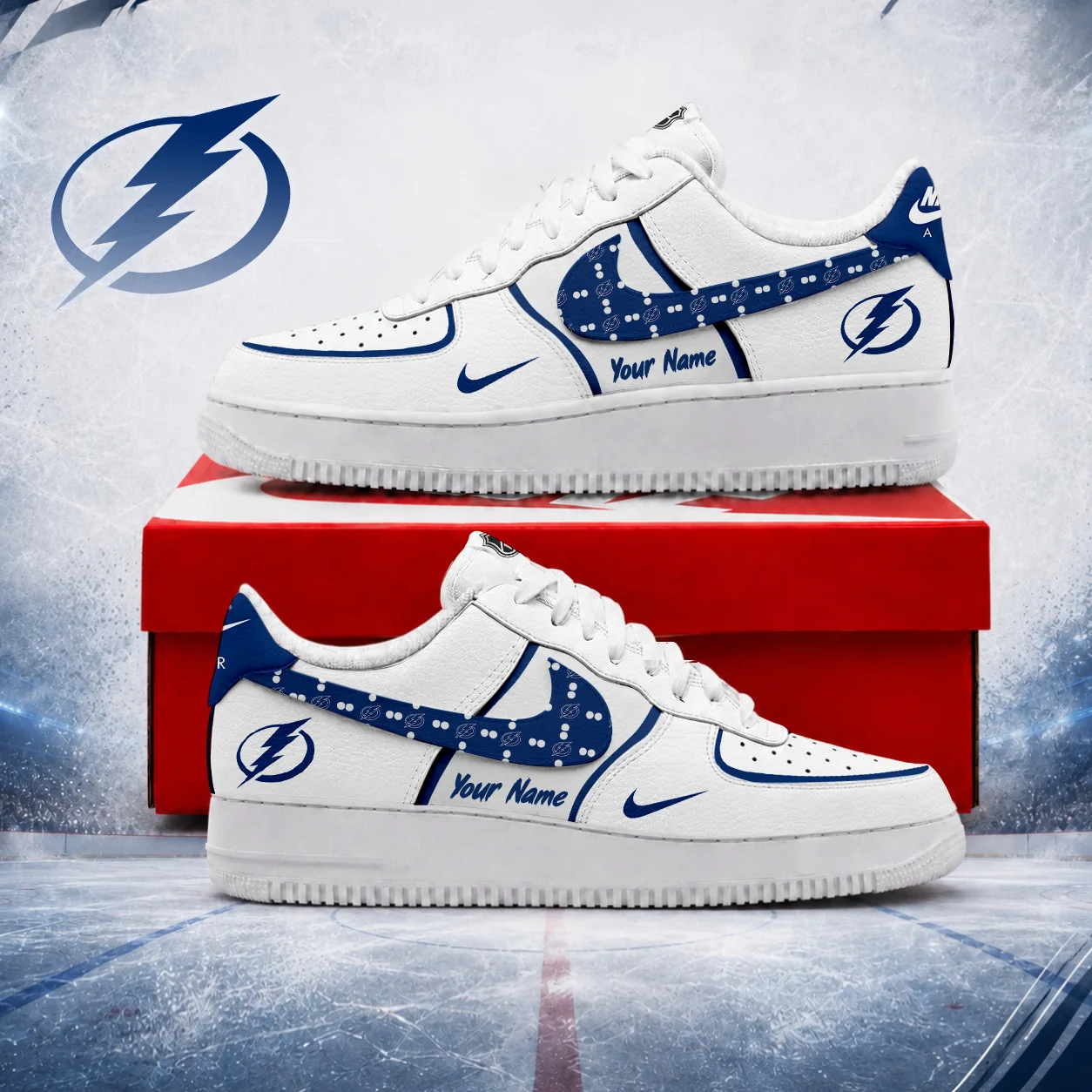 Limited Edition – Customized NHL Tampa Bay Lightning Af1 Shoes